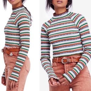 Free People Mirror Long Sleeve Mock Neck Sweater Top